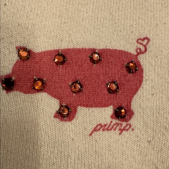 *Rare!* Primp Pink Rhinestone Pig Full Zip Hoodie, sz L - Picture 5 of 13